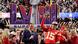 Kansas City Chiefs Quarterback Patrick Mahomes holds the winning trophy after at the Super Bowl in Las Vegas Kansas City Chiefs Quarterback Patrick Mahomes holds the winning trophy after at the Super Bowl in Las Vegas