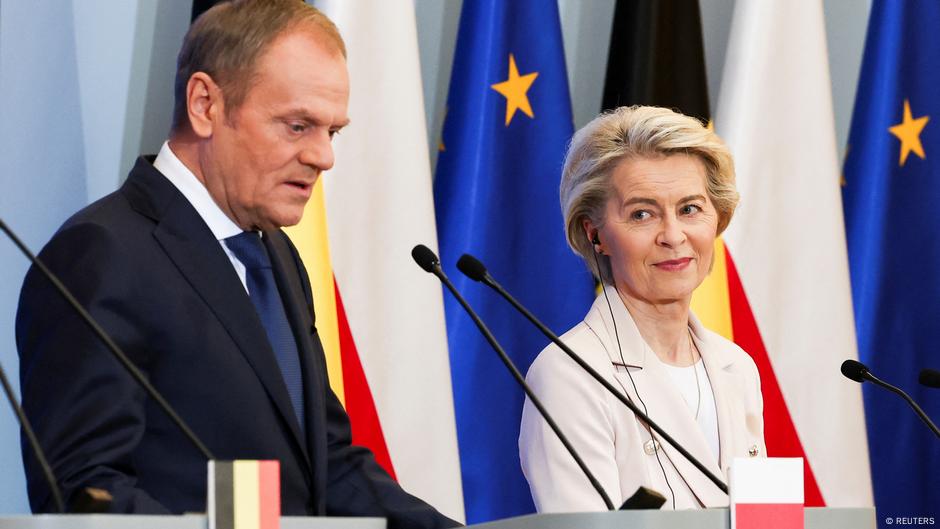 Donald Tusk i Ursula fon der Lajen