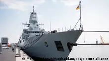 21/07/2018 Die Fregatte Hessen in Niedersachsen, Wilhelmshaven. Derzeit gehören zur Besatzung auch fünf waschechte Hessen. (Zu dpa «Hessen ist längst nicht nur hier - «Botschafter» gibt es weltweit») +++ dpa-Bildfunk +++
