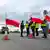 Польські протестувальники блокують рух біля КПП "Медика - Шегині" на кордоні з Україною, 22 лютого 2024 року