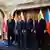 The prime ministers of the Visegrad states stand in a row in front of the flags of their countries. From left: Robert Fico of Slovakia, Donald Tusk of Poland, Petr Fiala of Czechia and Viktor Orban of Hungary, pictured in Prague, Czechia, February 27, 2024