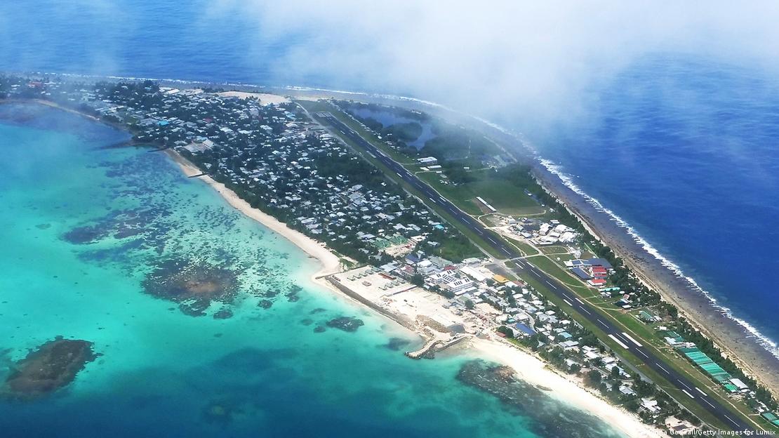 Ilha de Tuvalu vista de cima 
