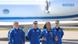 Alexander Grebenkin (l-r), Roscosmos cosmonaut and mission specialist, Michael Barratt, NASA astronaut and commander, Jeanette Epps, NASA astronaut and mission specialist, and Matthew Dominick, NASA astronaut and pilot, arrive at the Kennedy Space Center at the former shuttle landing site before they are scheduled to launch to the International Space Station ISS on a SpaceX Falcon 9 rocket. Alexander Grebenkin (l-r), Roscosmos cosmonaut and mission specialist, Michael Barratt, NASA astronaut and commander, Jeanette Epps, NASA astronaut and mission specialist, and Matthew Dominick, NASA astronaut and pilot, arrive at the Kennedy Space Center at the former shuttle landing site before they are scheduled to launch to the International Space Station ISS on a SpaceX Falcon 9 rocket.