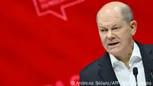 02/03/2024 *** German Chancellor, Olaf Scholz, attends the election congress of the Party of European Socialists (PES) ahead of the upcoming 2024 European elections, on March 2, 2024 in Rome. (Photo by Andreas SOLARO / AFP) (Photo by ANDREAS SOLARO/AFP via Getty Images)
