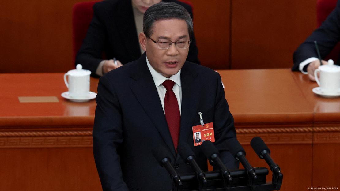 Li Qiang, primeiro-ministro da China, no Congresso Nacional do Povo