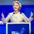 The President of the European Commission Ursula von der Leyen addresses the audience during a plenary session at the European People Party (EPP) Congress in Bucharest, Romania, on March 7