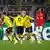 Jadon Sancho (Dortmund) célèbre son but avec ses coéquipiers contre le PSV Eindhoven 