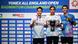 Anthony Sinisuka Ginting (kiri) dan Jonatan Christie (tengah) merayakan kemenangan sektor tunggal putra Indonesia di All England 2024 dengan pelatih mereka, Hendri Kurniawan Saputra di atas podium. Anthony Sinisuka Ginting (kiri) dan Jonatan Christie (tengah) merayakan kemenangan sektor tunggal putra Indonesia di All England 2024 dengan pelatih mereka, Hendri Kurniawan Saputra di atas podium.