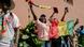 Senegal Dakar: Supporters of the opposition, in colourful T-shirts waving and holding the Senegalese flag Senegal Dakar: Supporters of the opposition, in colourful T-shirts waving and holding the Senegalese flag