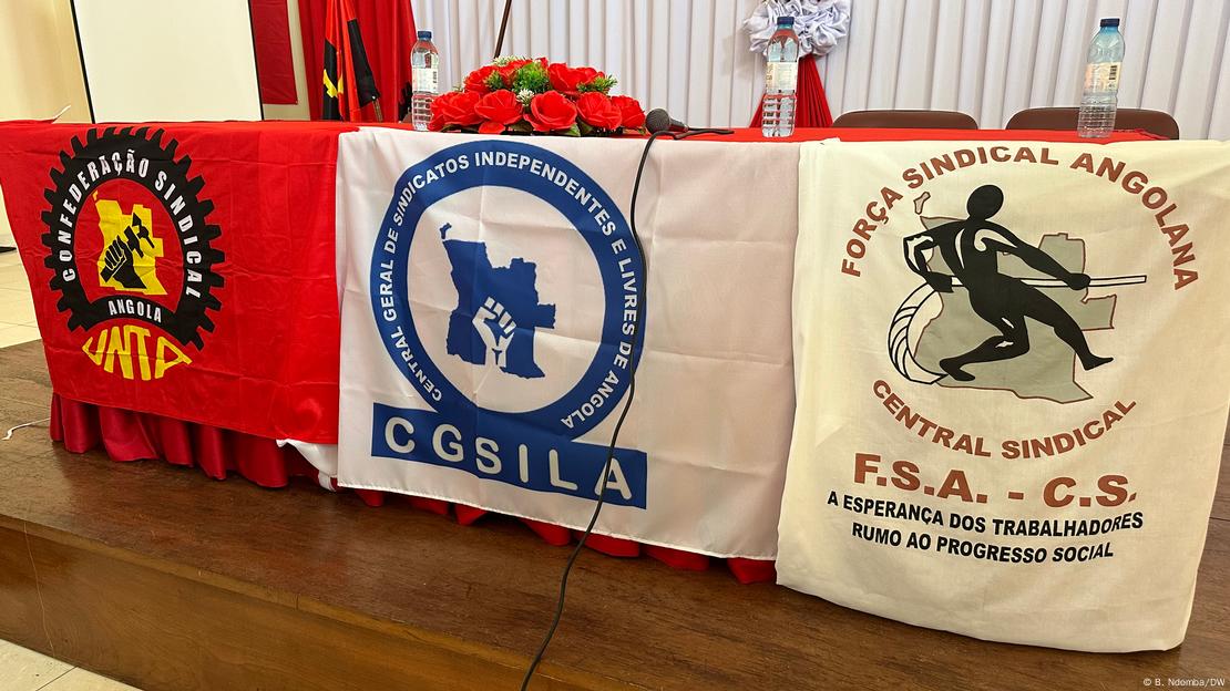 Central Geral de Sindicatos Independentes e Livres de Angola (CGSILA), União Nacional dos Trabalhadores Angolanos - Confederação Sindical (UNTA-CS) e Força Sindical - Central Sindical (FS-CS)