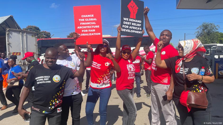 Radnici protestuju protiv velikih dugova države, Lusaka, Zambija