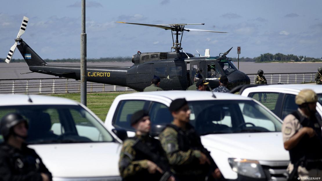 Uno de los helicópteros que ayudarán a luchar contra el narcotráfico en Rosario. 