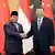 印尼总统当选人普拉博沃今年4月1日在北京人民大会堂会晤中国国家主席习近平。