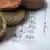 Euro coins on a receipt