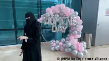 A woman wearing a niqab walks down the street in Riadh, Saudi Arabia on March 8, 2023, as part of International Women's Day. Photo by JMP/ABACAPRESS.COM