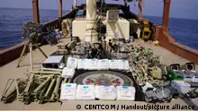 TAMPA, FLORIDA, UNITED STATES - FEBRUARY 15: (----EDITORIAL USE ONLY - MANDATORY CREDIT - ' CENTCOM / HANDOUT' - NO MARKETING NO ADVERTISING CAMPAIGNS - DISTRIBUTED AS A SERVICE TO CLIENTS----) The US Coast Guard seized advanced weapons and lethal aid from Iran, destined for Houthi-controlled areas of Yemen in the Red Sea on Jan. 28, the US Central Command (CENTCOM) said Thursday, on February 15, 2024 in Tampa, Florida, United States. The boarding team discovered over 200 packages that contained medium-range ballistic missile components, explosives, unmanned underwater/surface vehicle (UUV/USV) components, military-grade communication and network equipment, anti-tank guided missile launcher assemblies, and other military components. CENTCOM / Handout / Anadolu