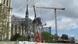 Scaffolding and cranes positioned alongside Notre Dame Scaffolding and cranes positioned alongside Notre Dame