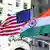 The US and Indian flags