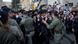 Israeli border police officers push back Ultra-Orthodox Jewish men during a protest against army recruitment, in Jerusalem. Israeli border police officers push back Ultra-Orthodox Jewish men during a protest against army recruitment, in Jerusalem.