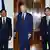 美国总统拜登（中）、菲律宾总统小马科斯（左）、日本首相岸田文雄（右）11日在白宫举办三边峰会