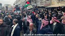 AMMAN, JORDAN - JANUARY 26, 2024: People gather to stage a demonstration in support of Palestinians those who under attacks of Israel and demanding the blockade on Gaza to be lifted in Amman, Jordan on January 26, 2024. Laith Al-jnaidi / Anadolu