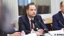 Bulgarischer Innenminister Kalin Stoyanov. 11.04.2024 in Sofia, Bulgarien. Die Quelle ist DW Partner BGNES, der uns die Bilder ohne Einschränkung zur Verfügung stellt.
