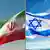 Kombobild Iran-Israel Flaggen