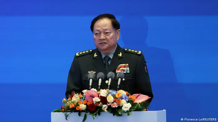 图为中共中央军委张又侠22日在年会上致词。