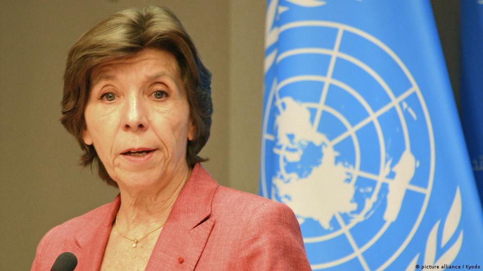 Bivša šefica francuske diplomatije Katrin Kolona na predstavljanju izveštaja o istrazi UN 22. aprila u Njujorku