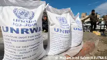 Pomoc humanitarna organizowana przez UNRWA w Rafah w Strefie Gazy