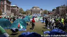 Columbia Üniversitesinde göstericilerin kurduğu çadırlar