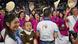Pilgrims from Vietnam pose as they gather to attend mass led by Pope Francis at the Steppe Arena in Ulaanbaatar on September 3, 2023 Pilgrims from Vietnam pose as they gather to attend mass led by Pope Francis at the Steppe Arena in Ulaanbaatar on September 3, 2023