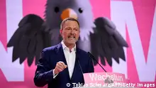 Christian Lindner, leader of Germany's liberal Free Democratic Party (FDP), gives a speech during a congress of the FDP in Berlin on April 27, 2024. (Photo by Tobias SCHWARZ / AFP) (Photo by TOBIAS SCHWARZ/AFP via Getty Images)