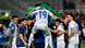 Uzbek players celebrate their success after the final whistle Uzbek players celebrate their success after the final whistle