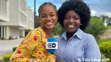  Jennifer Fred(Right), young activist in Tanzania who is campaining against early marriages for girls. Beside her is Mitchelle Ceasar a young girls mute reporter for DW in Tanzania.
