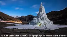An ice stupa in the village of Gya