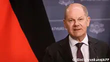 German Chancellor Olaf Scholz addresses a joint press conference during a meeting with the Latvian, Estonian and Lithuanian prime ministers in Riga, Latvia on May 6, 2024. during press conference after meeting in Riga. May 6, 2024 in Riga , Latvia. Gints Ivuskans / AFP Ingrida Simonyte, Olaf Scholz, Chancellor of Germany, Prime Minister of Lithuania, Evika Silina, Prime Minister of Latvia and Kaja Kallas, Prime Minister of Estinia , (Photo by Gints Ivuskans / AFP)