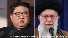 Bildkombo Kim Jong Un Nodkorea Ali Khamenei Iran 