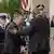 US Defense Secretary Lloyd Austin, center, welcomes German Defense Minister Boris Pistorius, left, to the Pentagon on Thursday, May 9, 2024, in Washington.