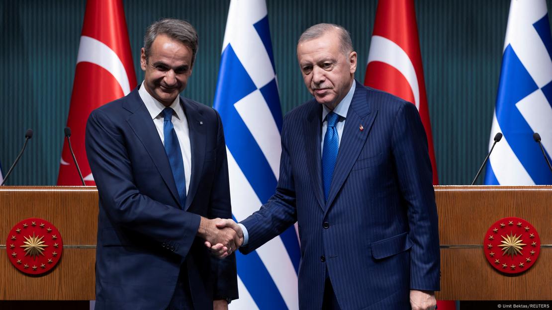 O πρωθυπουργός Κυριάκος Μητσοτάκης και ο πρόεδρος Ταγίπ Ερντογάν