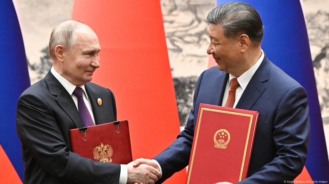 俄罗斯总统普京和中国国家主席习近平2024年5月16日签署深化“全面战略协作伙伴关系”声明