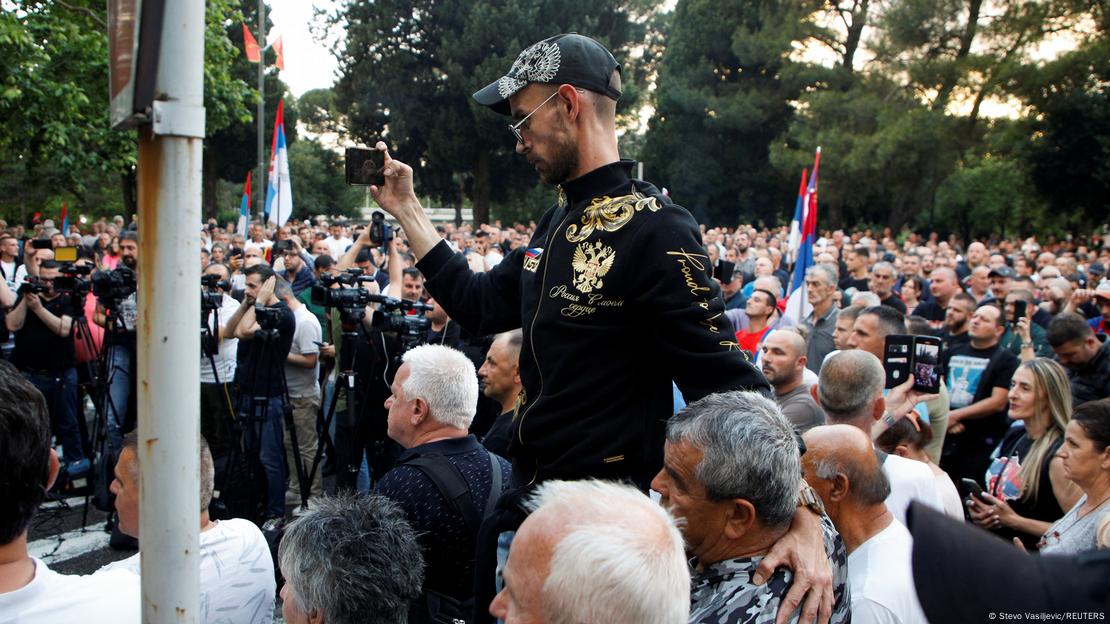 Просрпски протест во Подгорица на 22.05.2024 против Резолуцијата на ОН за Сребреница 