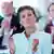 Sahra Wagenknecht clapping at a party conference in September