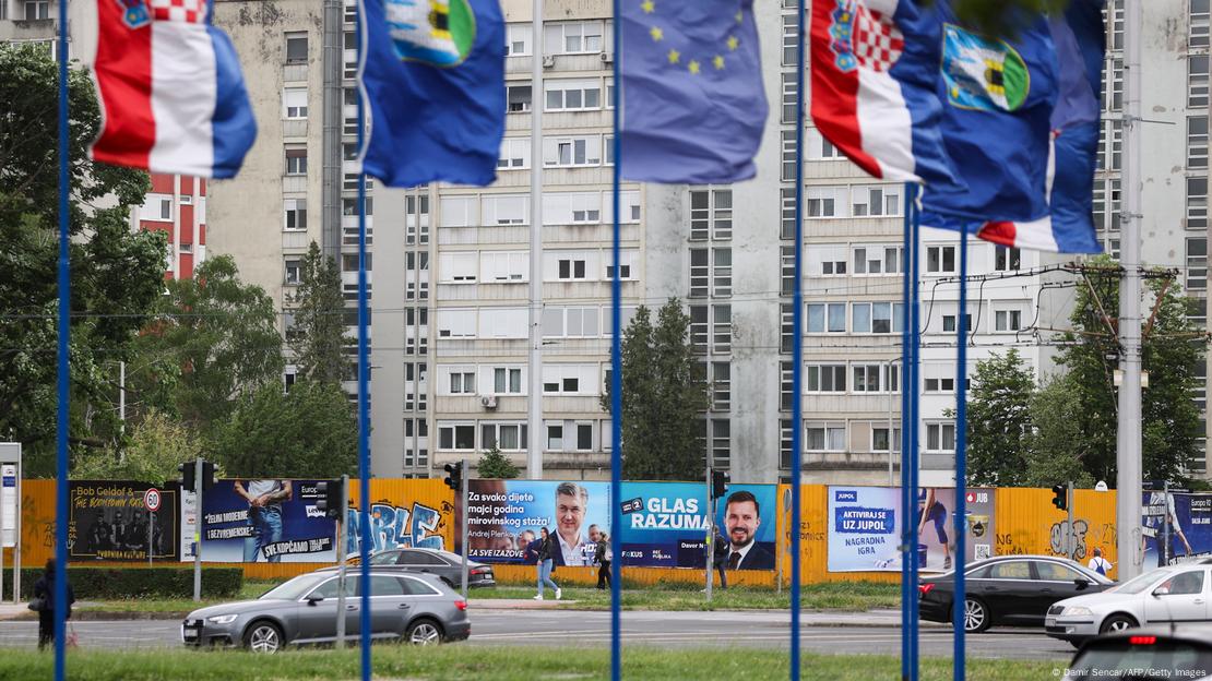 Atmosferë zgjedhore në Zagreb, pllakate, flamuj