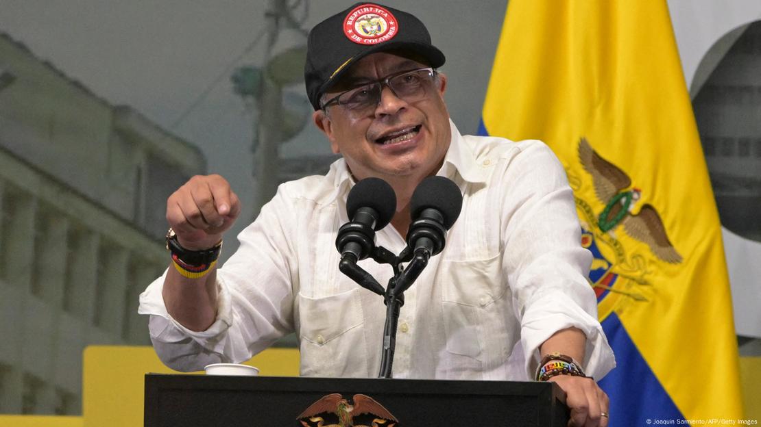 Gustavo Petro, durante un discruso en Cali, Colombia. Gustavo Petro, durante un discruso en Cali, Colombia.
