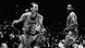 Jerry West (wearing number 44) seen dribbling past Jim Washington and Bob Boozer (right) of the Chicago Bulls during a March 26, 1968, Western Division NBA playoff game Jerry West (wearing number 44) seen dribbling past Jim Washington and Bob Boozer (right) of the Chicago Bulls during a March 26, 1968, Western Division NBA playoff game