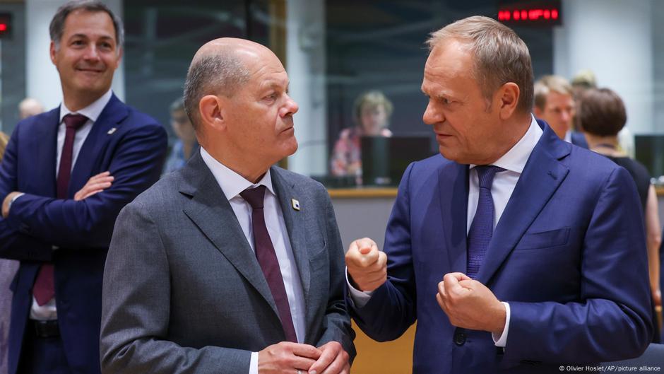 Olaf Šolc i Donald Tusk, 27. 06.2024. u Briselu