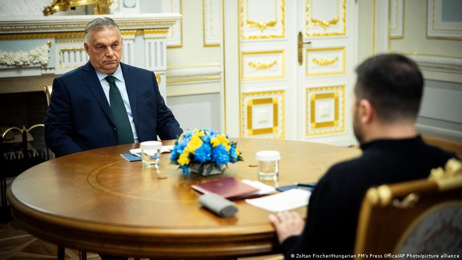 Viktor Orban i Volodimir Zelenski u Kijevu 2. jula 2024.