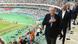 Turkish President Recep Tayyip Erdogan in a football stadium in Baku Turkish President Recep Tayyip Erdogan in a football stadium in Baku
