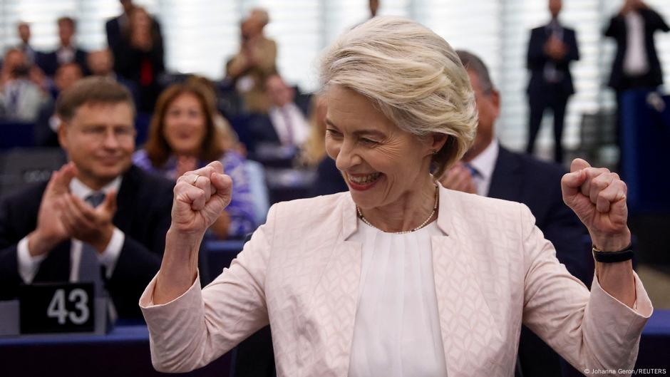 Ursula fon der Lajen nakon što je ponovo izabrana za predsednicu Evropske komisije
